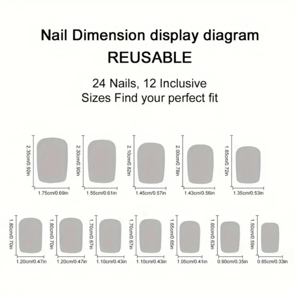 24 Pieces Fake Press On Nails
